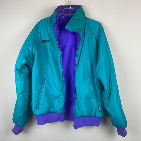 Columbia Men's Reversible All Weather Jacket Purple & Teal Size Large - Picture 7 of 14